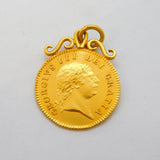 George III 22ct Gold Half Guinea Coin Pendant Antique 1804 Very Fine
