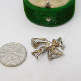 Sterling Silver Farmer with Baskets Charm Pendant Vintage c1970