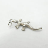 Sterling Silver Crawling Lizard Charm Pendant Vintage c1970