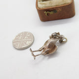 Sterling Silver Stork Carrying the Baby Charm Pendant Vintage c1970