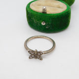 Sterling Silver Spinel Butterfly Dress Ring Vintage c1970 Size Q UK