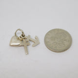 Sterling Silver Faith, Hope & Charity Cluster Charm Pendant Vintage c1970