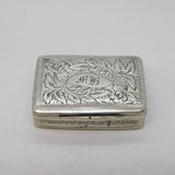 George IV Sterling Silver Floral Vinaigrette Antique 1825 Birmingham