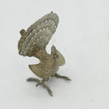 19th Century Indian Kutch Sterling Silver Peacock Place Setting Antique c1880s