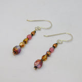 Pair of Sterling Silver Multi-Colour Beaded Drop Earrings Contemporary c2010