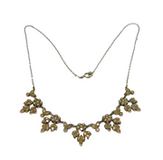 Sterling Silver Marcasite Leaf Form Art Deco Collar Necklace Antique c1930