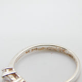 Sterling Silver Engagement Ring With Cubic Zirconia Vintage c1970 Size O