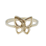 Sterling Silver Open Butterfly Dress Ring Vintage c1970 Size O 1/2