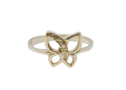 Sterling Silver Open Butterfly Dress Ring Vintage c1970 Size O 1/2