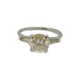 Sterling Silver CZ Art Deco Style Dress Band Ring Modern c1990 Size N