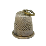 Sterling Silver Sewing Thimble Charm Pendant Vintage c1970