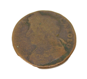 King Charles II AE Halfpenny Coin Antique 1660-1685 Worn Condition