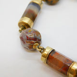 Victorian Scottish 9ct Gold & Colourful Agate Set Charm Bracelet Antique c1860s