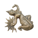 20th Century Siam Sterling Silver Dancing Goddess Brooch Antique c1930s