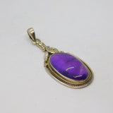 Sterling Silver Cabochon Amethyst Studio Style Pendant Vintage c1970
