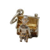 Sterling Silver Piano Man Charm Pendant Vintage c1970
