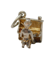 Sterling Silver Piano Man Charm Pendant Vintage c1970