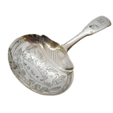 George IV Sterling Silver Floral Tea Caddy Spoon Antique 1825 Birmingham