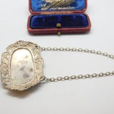 Sterling Silver Scallop Edge Sherry Decanter Label Vintage 1977 Birmingham