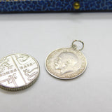 Sterling Silver WW1-era King George V Threepence Charm Pendant Antique 1917