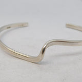 Sterling Silver Modernist Swirl Pattern Bangle Bracelet Vintage c1970 London