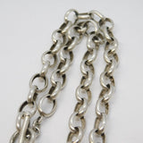 Sterling Silver & Mother of Pearl Cable Link Necklace Vintage c1970s