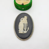 Sterling Silver Mounted Wedgwood Jasperware Aphrodite with Anchor Brooch Vintage