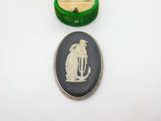 Sterling Silver Mounted Wedgwood Jasperware Aphrodite with Anchor Brooch Vintage