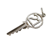 Sterling Silver 21st Birthday Key Charm Pendant Vintage c1970s