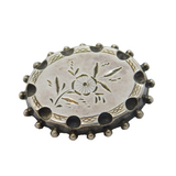 Victorian Sterling Silver Aesthetic Floral Brooch Antique c1880s