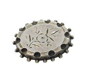 Victorian Sterling Silver Aesthetic Floral Brooch Antique c1880s