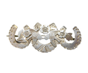 Victorian Sterling Silver Aesthetic Horseshoe Brooch Antique 1899 Birmingham