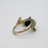 Sterling Silver Textured Dolphin Wrap Around Dress Ring Modern c1990 Size M 1/2
