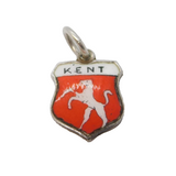 Sterling Silver Enamel Kent Souvenir Charm Pendant Vintage c1970