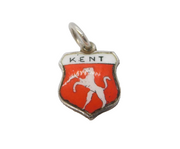 Sterling Silver Enamel Kent Souvenir Charm Pendant Vintage c1970