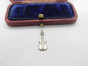 Sterling Silver Violin Musical Charm Pendant Vintage c1970