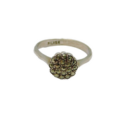 Sterling Silver Art Deco Marcasite Cluster Dress Ring Antique c1930 Size O