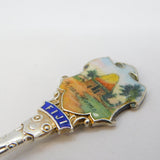 Sterling Silver Enamel Fiji Home Souvenir Teaspoon Antique 1920 Birmingham