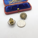 Pair of Sterling Silver Dutch Button Style Clip-On Earrings Vintage c1970