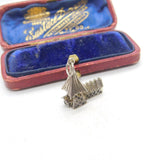 Sterling Silver Little Oriental Building Charm Pendant Vintage c1970