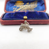 Sterling Silver Traditional Carriage Charm Pendant Vintage c1970