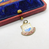 Sterling Silver and Enamel Matlock Bath  Shield Charm Pendant Vintage c1970