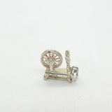 Sterling Silver Traditional Spinning Wheel Charm Vintage c1970