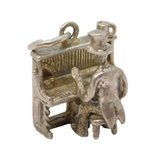 Sterling Silver Piano Player Charm Pendant Vintage c1970