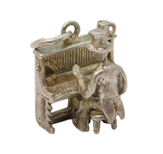 Sterling Silver Piano Player Charm Pendant Vintage c1970