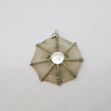 Sterling Silver Studio Style Spider In Web Charm Pendant Vintage c1970