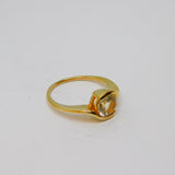 Gold On Sterling Silver White Topaz Dress Ring Vintage c1970 Size P 1/2