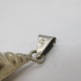 Large Mexican Taxco Sterling Silver Shell Charm Pendant Vintage c1970s