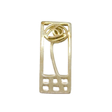 Sterling Silver Rennie Mackintosh Style Floral Charm Pendant Modern c1990s
