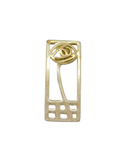 Sterling Silver Rennie Mackintosh Style Floral Charm Pendant Modern c1990s